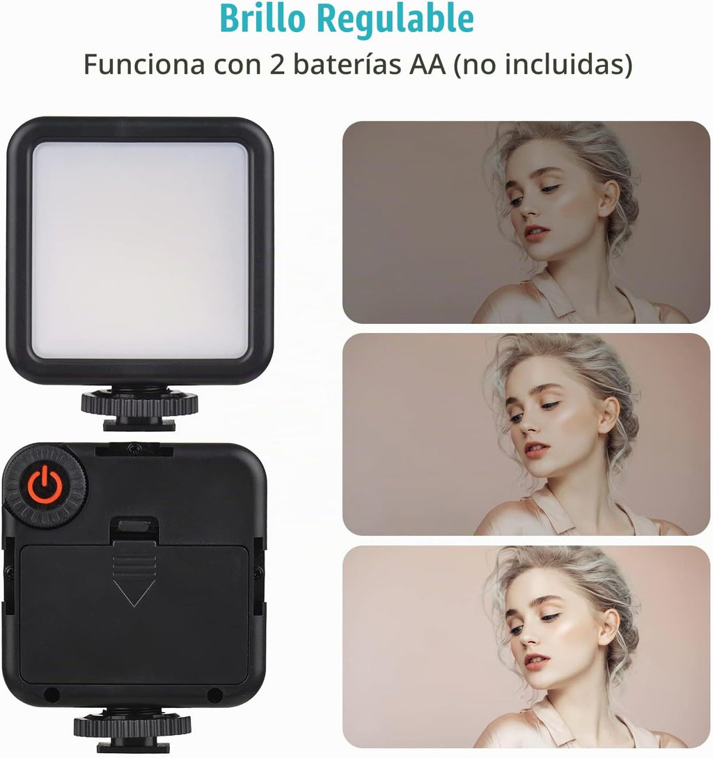 KIT DE VLOGGING CON MICRÓFONO, TRÍPODE Y LUZ LED PARA SMARTPHONE Y CÁMARA