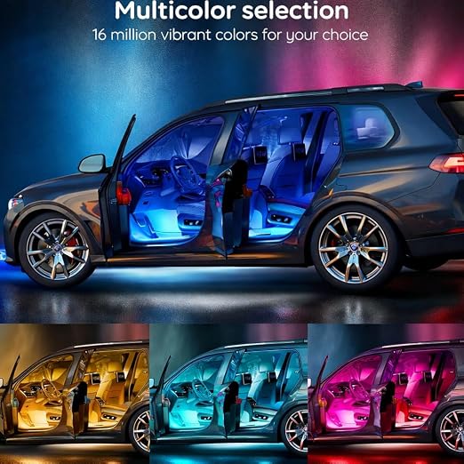 UZ LED AMBIENTAL RGB PARA INTERIOR DE COCHE – KIT MULTICOLOR CON CONTROL REMOTO