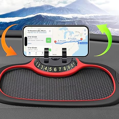 ALFOMBRILLA ANTIDESLIZANTE MULTIFUNCIÓN PARA COCHE CON SOPORTE PARA CELULAR AUTOMÁTICO Y ALMOHADILLA EXTRA GRANDE PARA , LLAVES, GADGETS