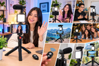 KIT DE VLOGGING CON MICRÓFONO, TRÍPODE Y LUZ LED PARA SMARTPHONE Y CÁMARA