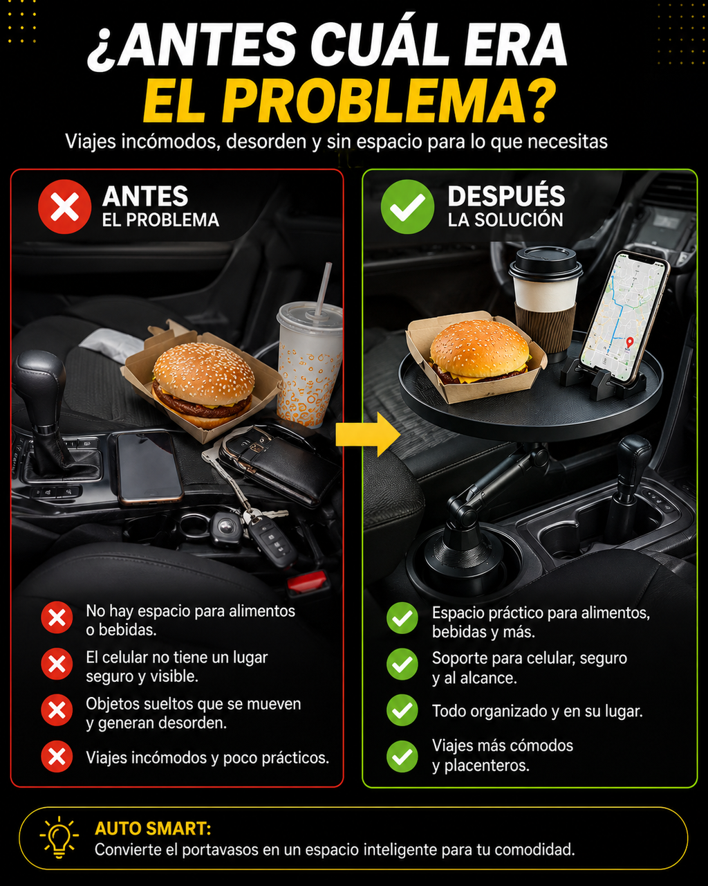 MESA GIRATORIA  MULTIFUNCIONAL PARA AUTO