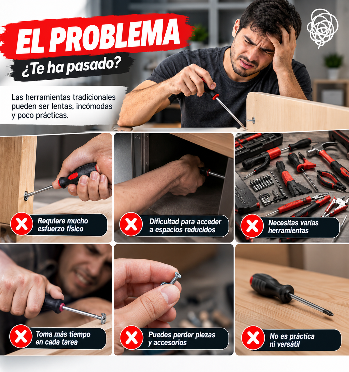Destornillador Eléctrico Inalámbrico 3.6V – 47 Accesorios
