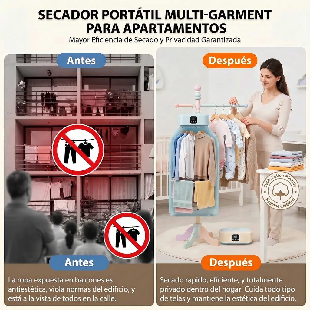 SECADOR DE ROPA PORTÁTIL 600W