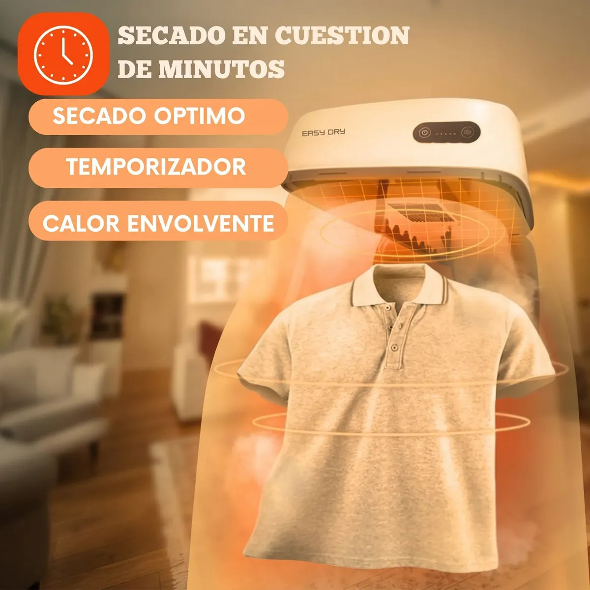 SECADOR DE ROPA PORTÁTIL 600W