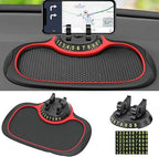 ALFOMBRILLA ANTIDESLIZANTE MULTIFUNCIÓN PARA COCHE CON SOPORTE PARA CELULAR AUTOMÁTICO Y ALMOHADILLA EXTRA GRANDE PARA , LLAVES, GADGETS
