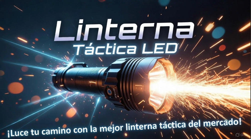 LINTERNA TÁCTICA RECARDABLE LED XHP50 DE 800