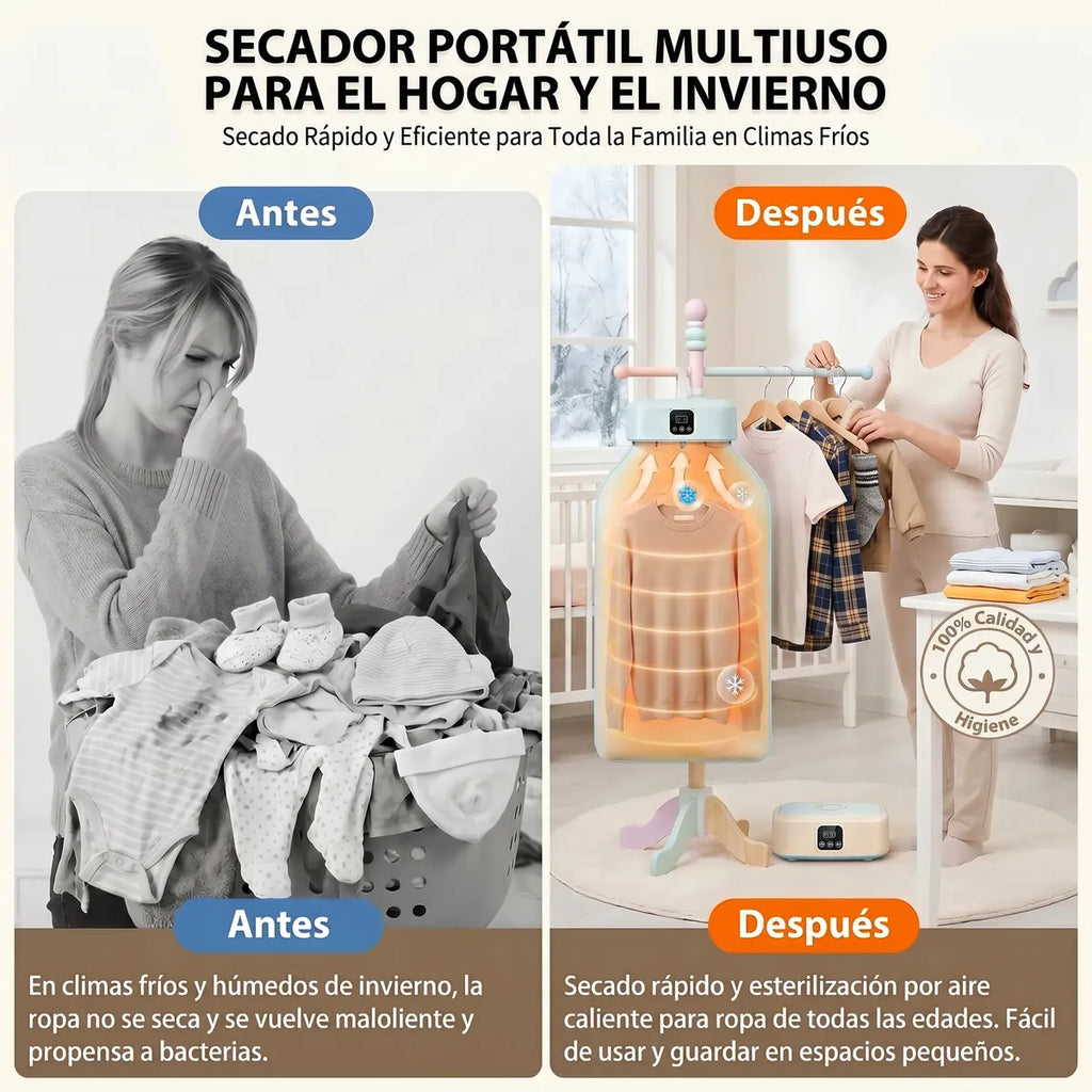 SECADOR DE ROPA PORTÁTIL 600W